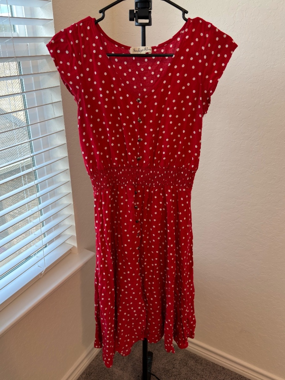 Indigo Rose Red Polkadot Sundress Size S